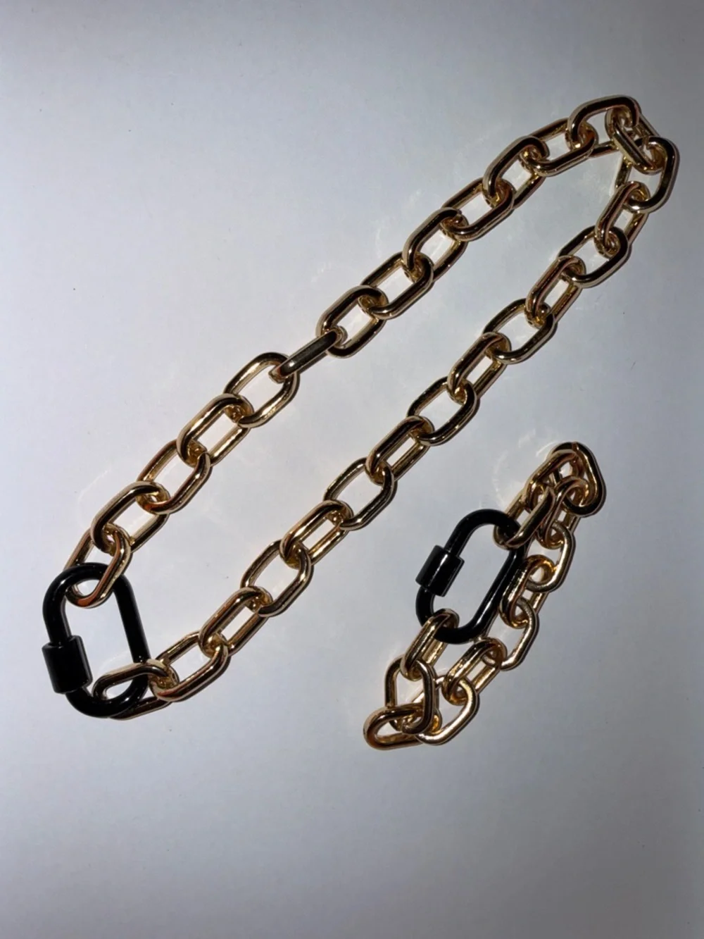 Allie+Bess Joan Gold tone Chain Link Necklace and Bracelet Set